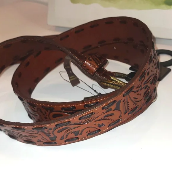 Patricia Nash Amelia Leather Tooled Belt - Picture 2 of 4
